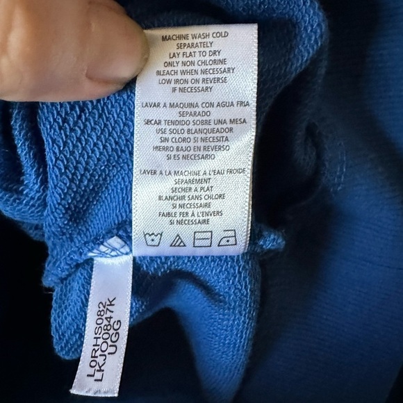 Karl Lagerfeld Paris Sunglasses Crew neck blue and gold sweater - Size L - Picture 6 of 7